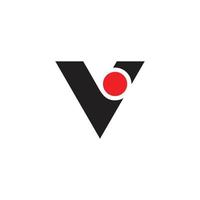 letter v geometric curves dot design logo vector