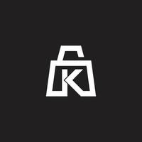letra k candado sencillo geométrico línea logo vector