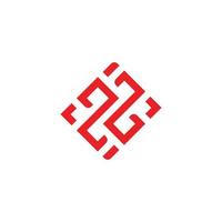 number 22 abstract linear square logo vector