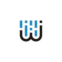 letter wj rain water design simple geometric logo vector