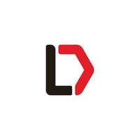 letter ld colorful line simple geometry logo vector