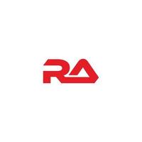 letter ra simple geometric linked logo vector