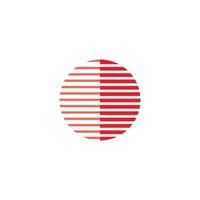 circulo geométrico rojo Dom Japón sombra logo vector