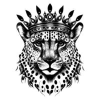 a majestic tiger with a crown, symbolizing power, royalty, and strength. The intricate details and vivid colors create a regal image vector