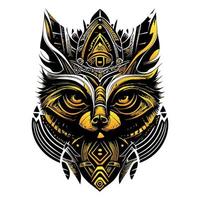 Raccoon head illustration charming depiction of this woodland creature. Its expression is curious and mischievous, and its fur is rendered in intricate detail vector