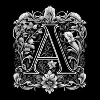 Letter A floral ornament logo is a beautiful and intricate design that features delicate floral elements to create a unique and elegant branding image vector