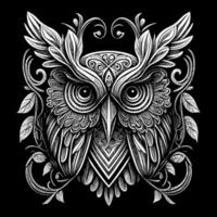 Beautiful illustration of an owl perfectly captures its enigmatic and graceful nature. The intricate details and vibrant colors bring this nocturnal bird to life, creating a mesmerizing piece of art vector