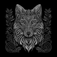 The angry wolf head line art illustration is a stunningly detailed portrayal of the fierce and majestic animal, capturing its intense expression and sharp features with precise lines and shading vector