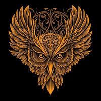 Beautiful illustration of an owl perfectly captures its enigmatic and graceful nature. The intricate details and vibrant colors bring this nocturnal bird to life, creating a mesmerizing piece of art vector