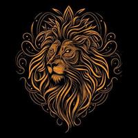 This striking illustration features the majestic head of a lion, capturing its raw power and beauty. The intricate details make it a true masterpiece, evoking a sense of strength and ferocity vector