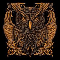 Beautiful illustration of an owl perfectly captures its enigmatic and graceful nature. The intricate details and vibrant colors bring this nocturnal bird to life, creating a mesmerizing piece of art vector