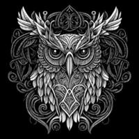 Beautiful illustration of an owl perfectly captures its enigmatic and graceful nature. The intricate details and vibrant colors bring this nocturnal bird to life, creating a mesmerizing piece of art vector