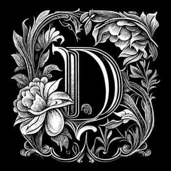Letter D floral ornament logo is a beautiful and intricate design that features delicate floral elements to create a unique and elegant branding image vector