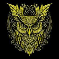 Beautiful illustration of an owl perfectly captures its enigmatic and graceful nature. The intricate details and vibrant colors bring this nocturnal bird to life, creating a mesmerizing piece of art vector