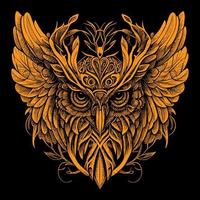 Beautiful illustration of an owl perfectly captures its enigmatic and graceful nature. The intricate details and vibrant colors bring this nocturnal bird to life, creating a mesmerizing piece of art vector