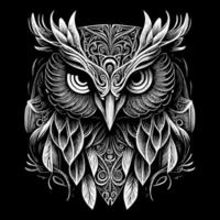 Beautiful illustration of an owl perfectly captures its enigmatic and graceful nature. The intricate details and vibrant colors bring this nocturnal bird to life, creating a mesmerizing piece of art vector