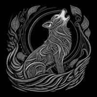 The angry wolf head line art illustration is a stunningly detailed portrayal of the fierce and majestic animal, capturing its intense expression and sharp features with precise lines and shading vector