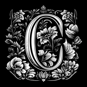 letra C floral ornamento logo es un hermosa y intrincado diseño ese caracteristicas delicado floral elementos a crear un único y elegante marca imagen vector