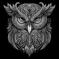 Beautiful illustration of an owl perfectly captures its enigmatic and graceful nature. The intricate details and vibrant colors bring this nocturnal bird to life, creating a mesmerizing piece of art vector