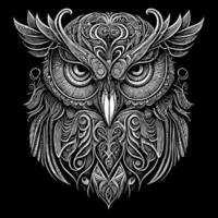 Beautiful illustration of an owl perfectly captures its enigmatic and graceful nature. The intricate details and vibrant colors bring this nocturnal bird to life, creating a mesmerizing piece of art vector