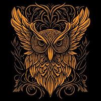 Beautiful illustration of an owl perfectly captures its enigmatic and graceful nature. The intricate details and vibrant colors bring this nocturnal bird to life, creating a mesmerizing piece of art vector