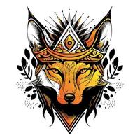 The angry wolf head line art illustration is a stunningly detailed portrayal of the fierce and majestic animal, capturing its intense expression and sharp features with precise lines and shading vector