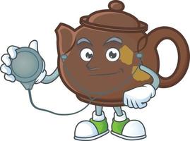 Teapot cartoon character style vector