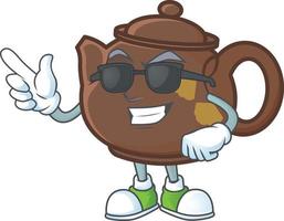 Teapot cartoon character style vector