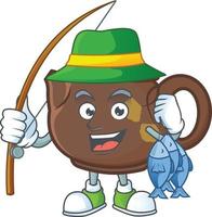 Teapot cartoon character style vector