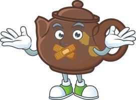 Teapot cartoon character style vector