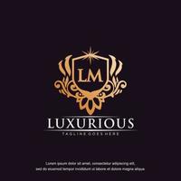 LM initial letter luxury ornament gold monogram logo template vector art.