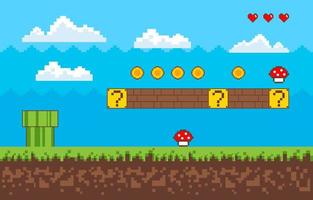 Pixel Game Background vector