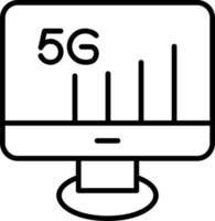 5g monitor vector icono