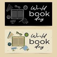 World Book Day set of two banners vector