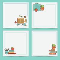 Books Set of four postcards vector