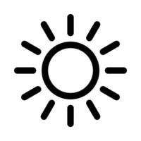 Sun icon to show the time of day in the weather forecast or lighting brightness vector
