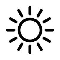 Sun icon to show the time of day in the weather forecast or lighting brightness vector