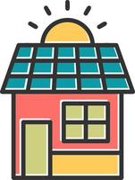 Solar House Vector Icon