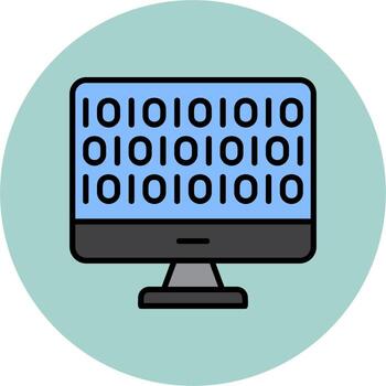 icono de vector de código binario