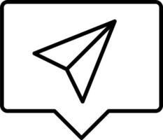 icono de vector de avión de papel