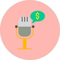 dinero podcast vector icono