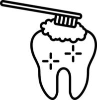 Tooth Cleaning Vector Icon