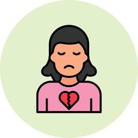 icono de vector de corazón roto