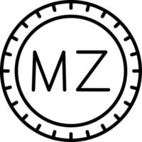 Mozambique marcar código vector icono