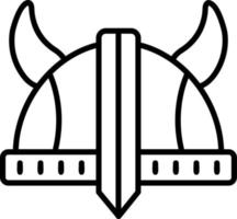 icono de vector de casco vikingo