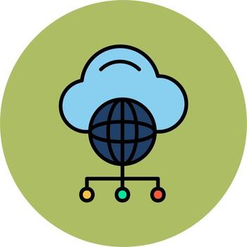 icono de vector de computación en la nube