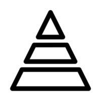 A triangular or pyramid-shaped chart icon to represent data vector