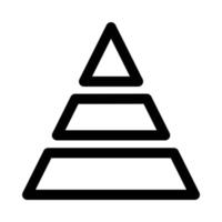 un triangular o en forma de pirámide gráfico icono a representar datos vector