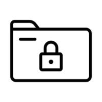 File folder icon with padlock security to maintain privacy for data storage location in a computer memory vector