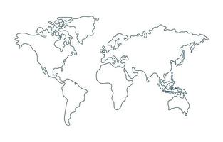 One Line Art World Map Background vector